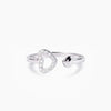 verstellbarer Ring "Herz" mit Steinchen aus 925 Sterlingsilber