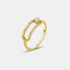 verstellbarer Ring "Perla" aus Edelstahl, vergoldet