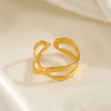 verstellbarer Ring "Überkreuz" aus Edelstahl