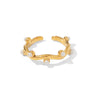 verstellbarer Ring mit Steinchen aus Edelstahl