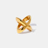 Ring "Crisscross" aus Edelstahl, 18K vergoldet